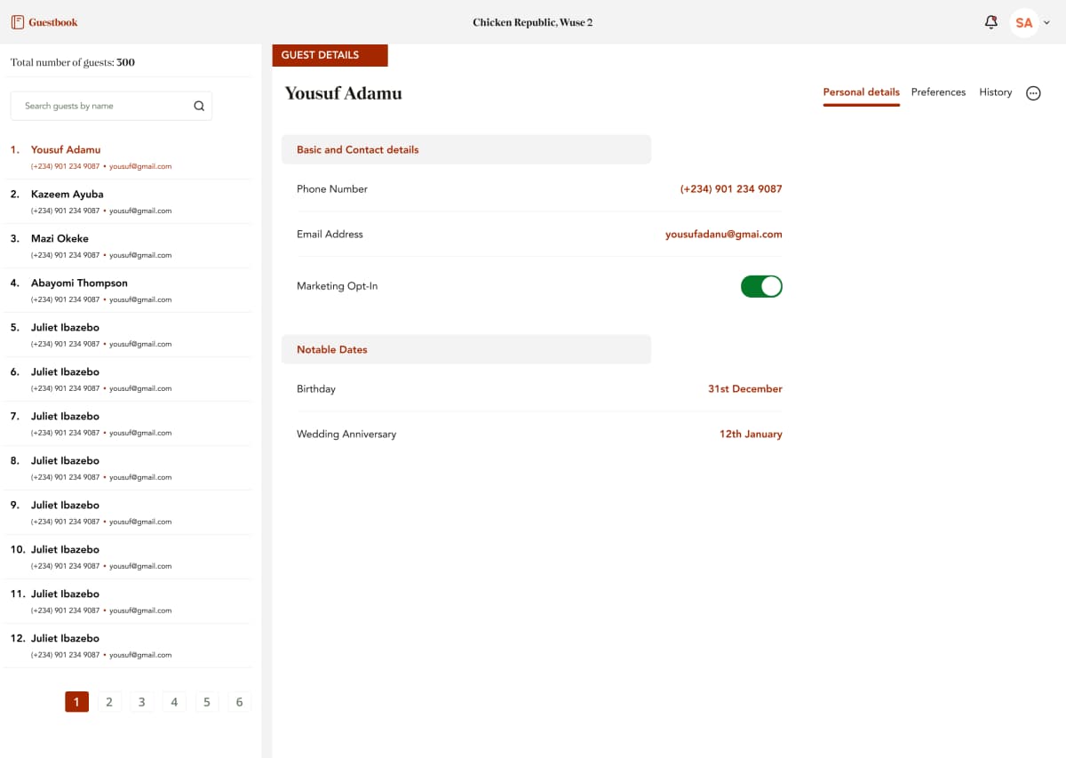 Reservation & Table Management